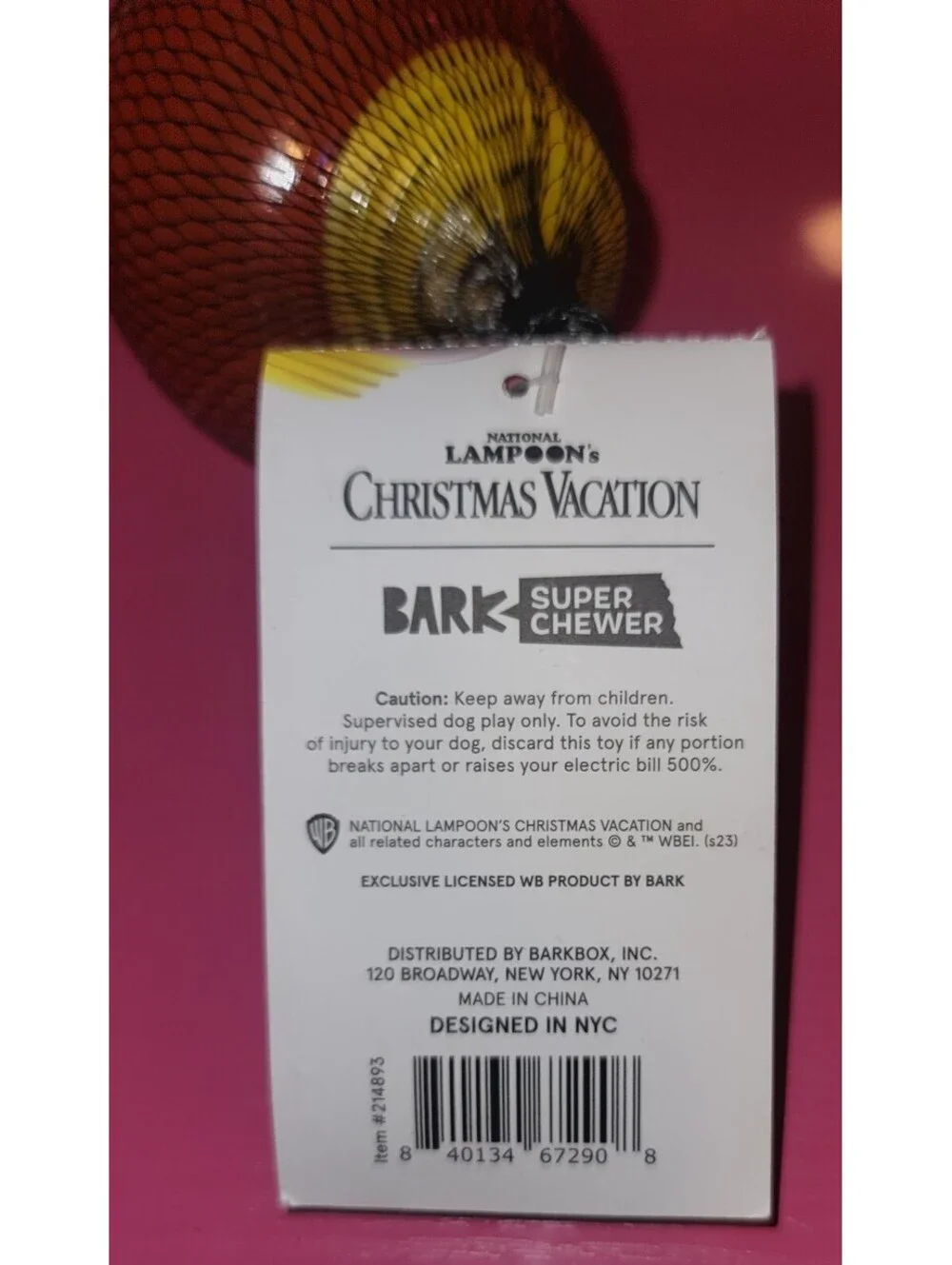 BARKBOX NATIONAL LAMPOONS XMAS VACATION SQUEAK EVERY BULB SUPER CHEWER DOG TOY